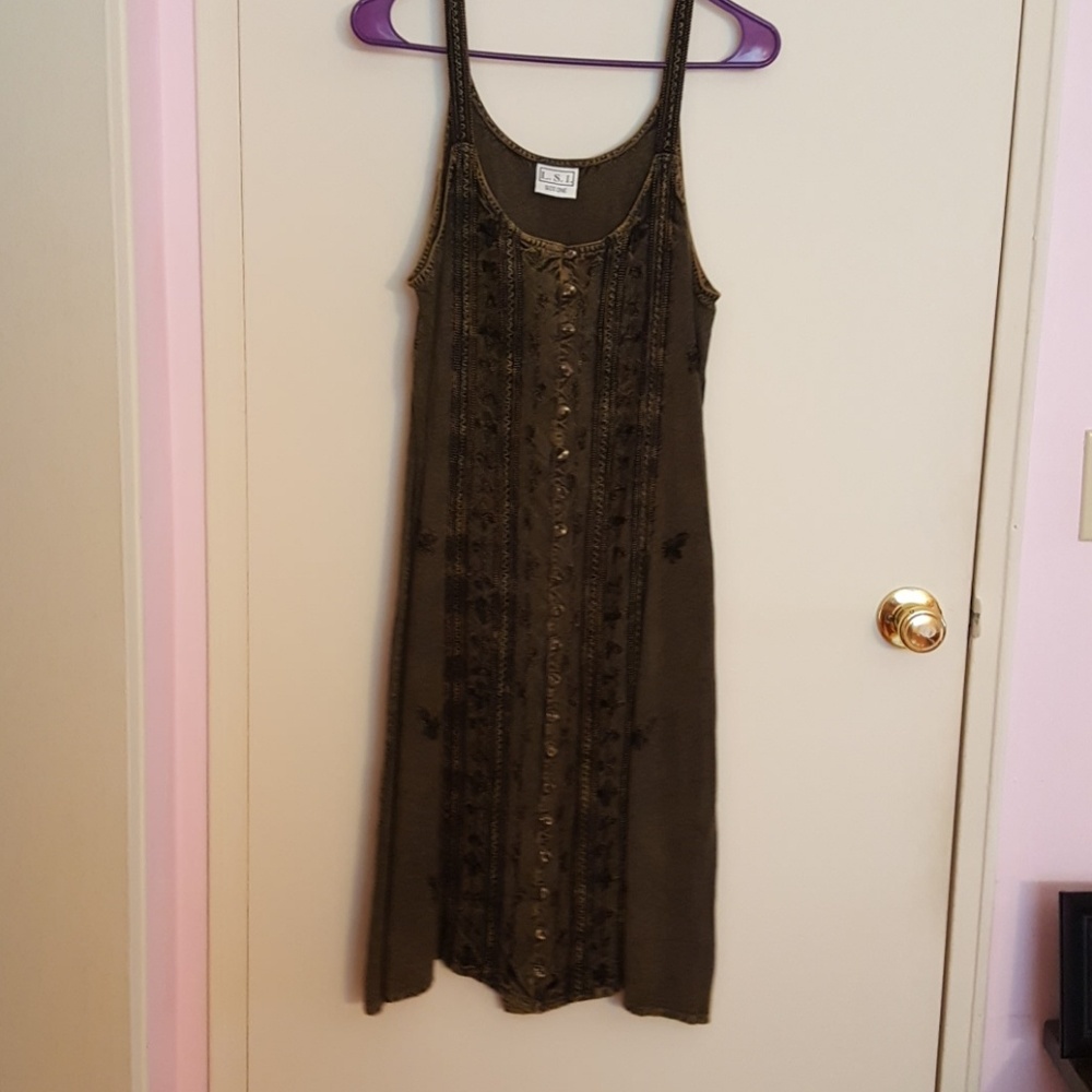 Thin strapped raylon dress